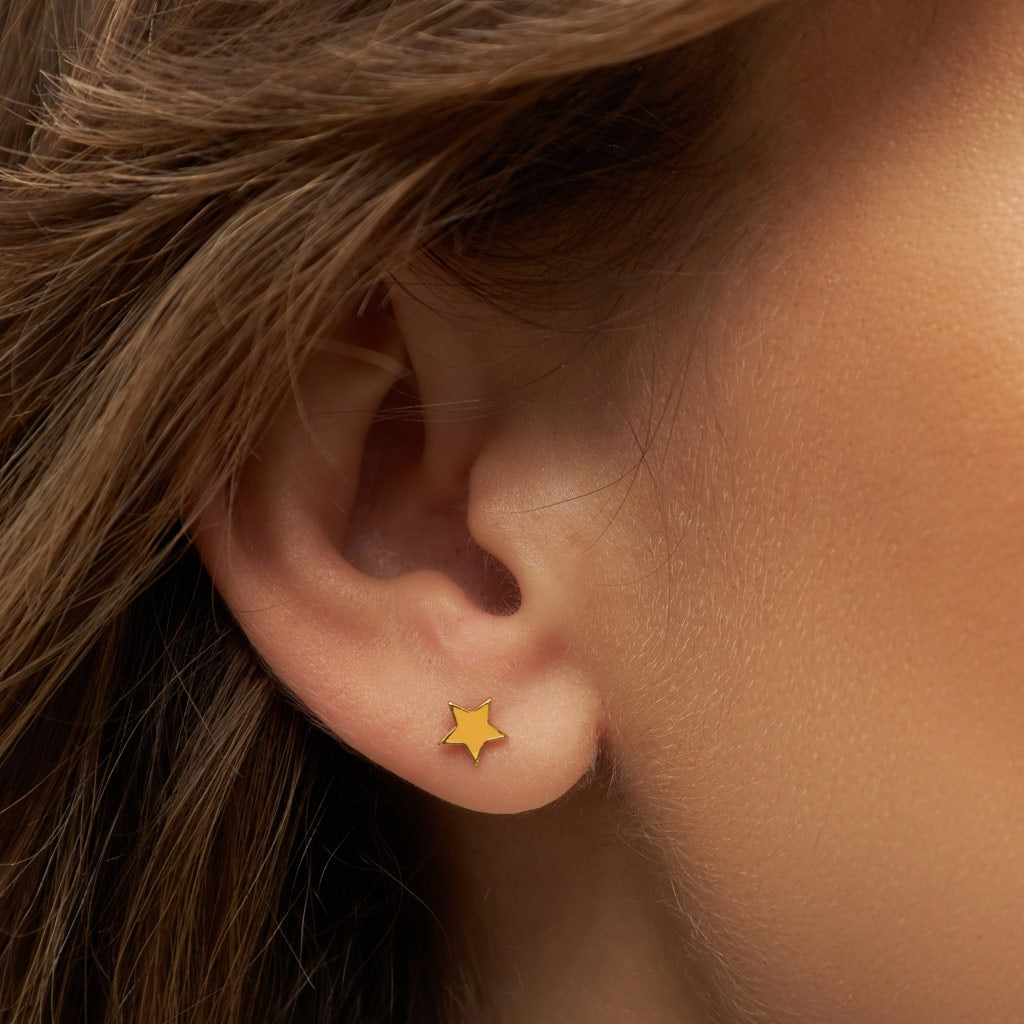 LULU Copenhagen Color Star 1 stück vergoldet Ear stud, 1 pcs Marigold