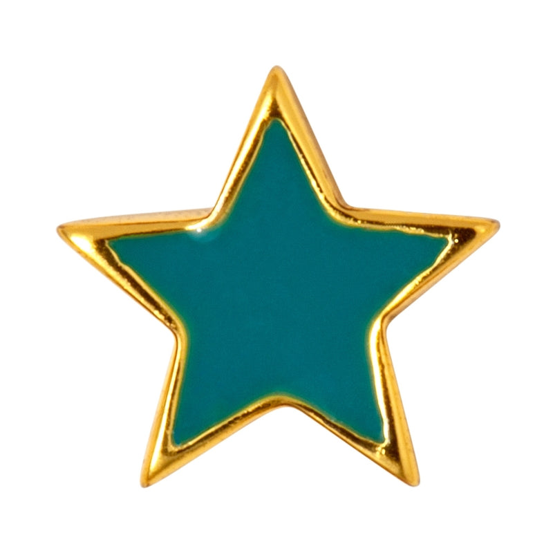 LULU Copenhagen Color Star 1 stück vergoldet Ear stud, 1 pcs Petrol