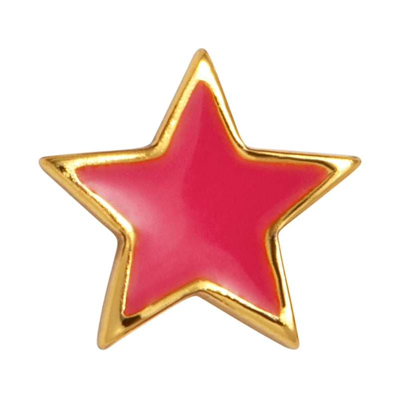 LULU Copenhagen Color Star 1 stück vergoldet Ear stud, 1 pcs Pink