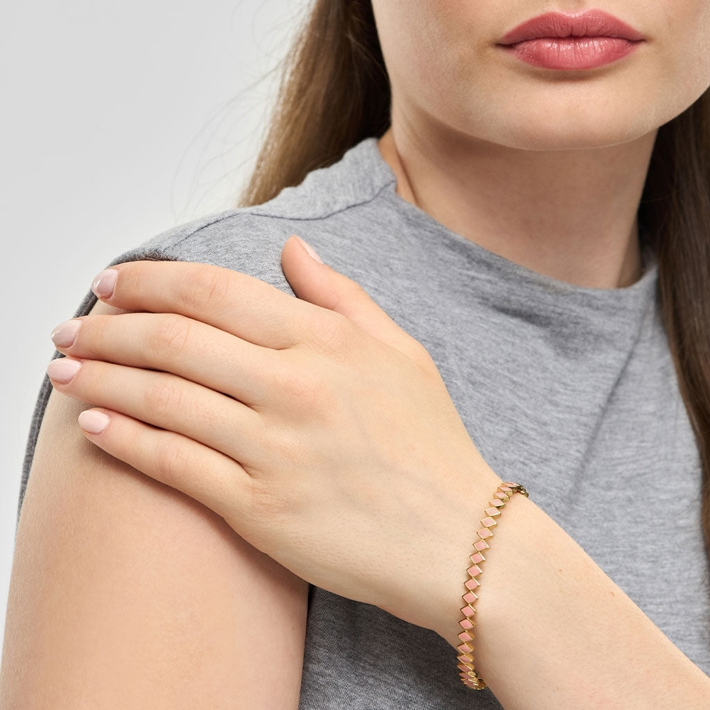 LULU Copenhagen Confetti Bangle - Vergoldetes Bracelets Burnt Coral