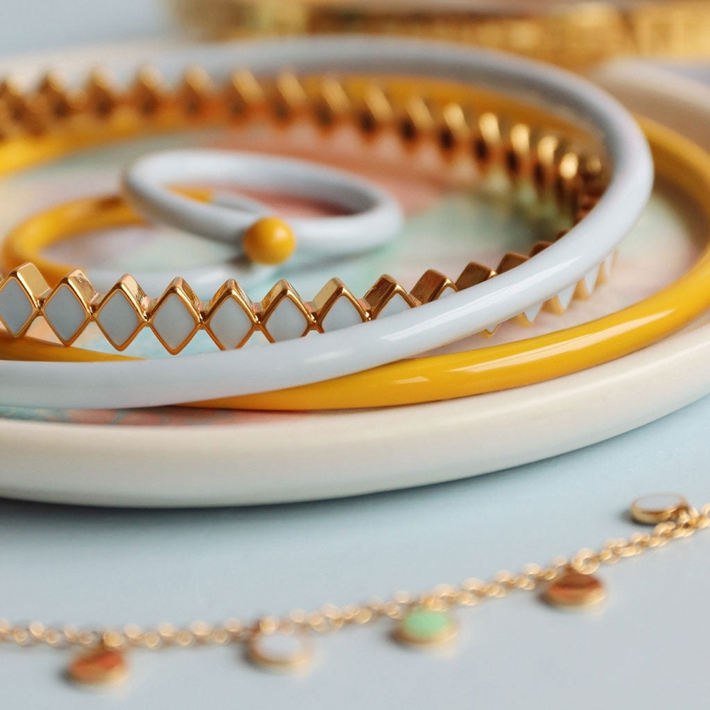 LULU Copenhagen Confetti Bangle - Vergoldetes Bracelets Skyride Blue