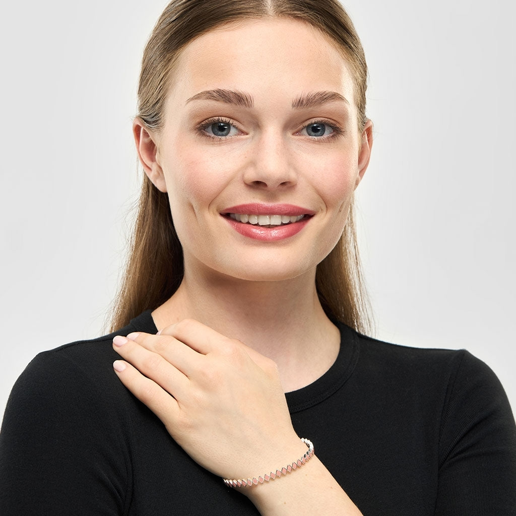 LULU Copenhagen Confetti Bangle - Versilbert Bracelets Burnt Coral