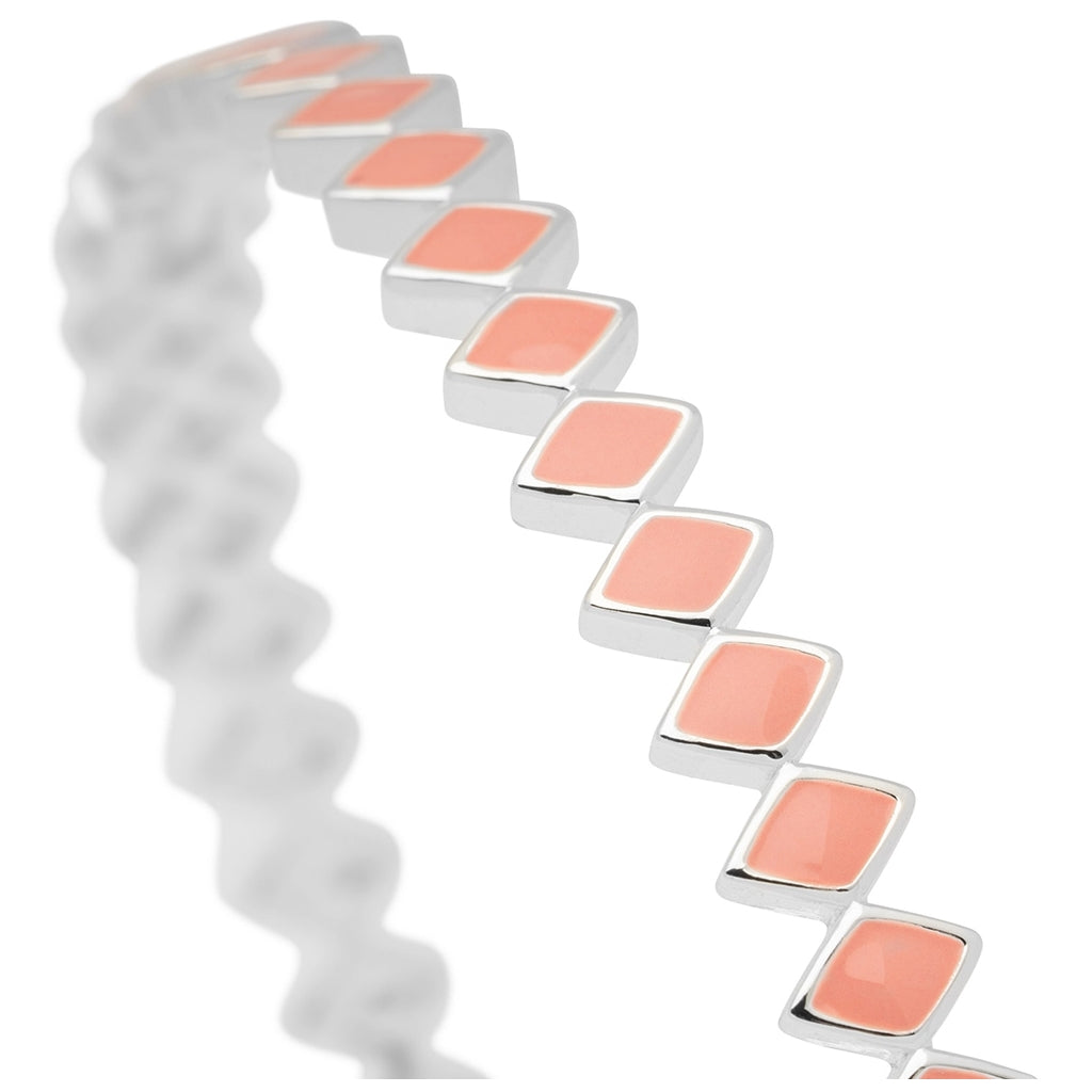 LULU Copenhagen Confetti Bangle - Versilbert Bracelets Burnt Coral
