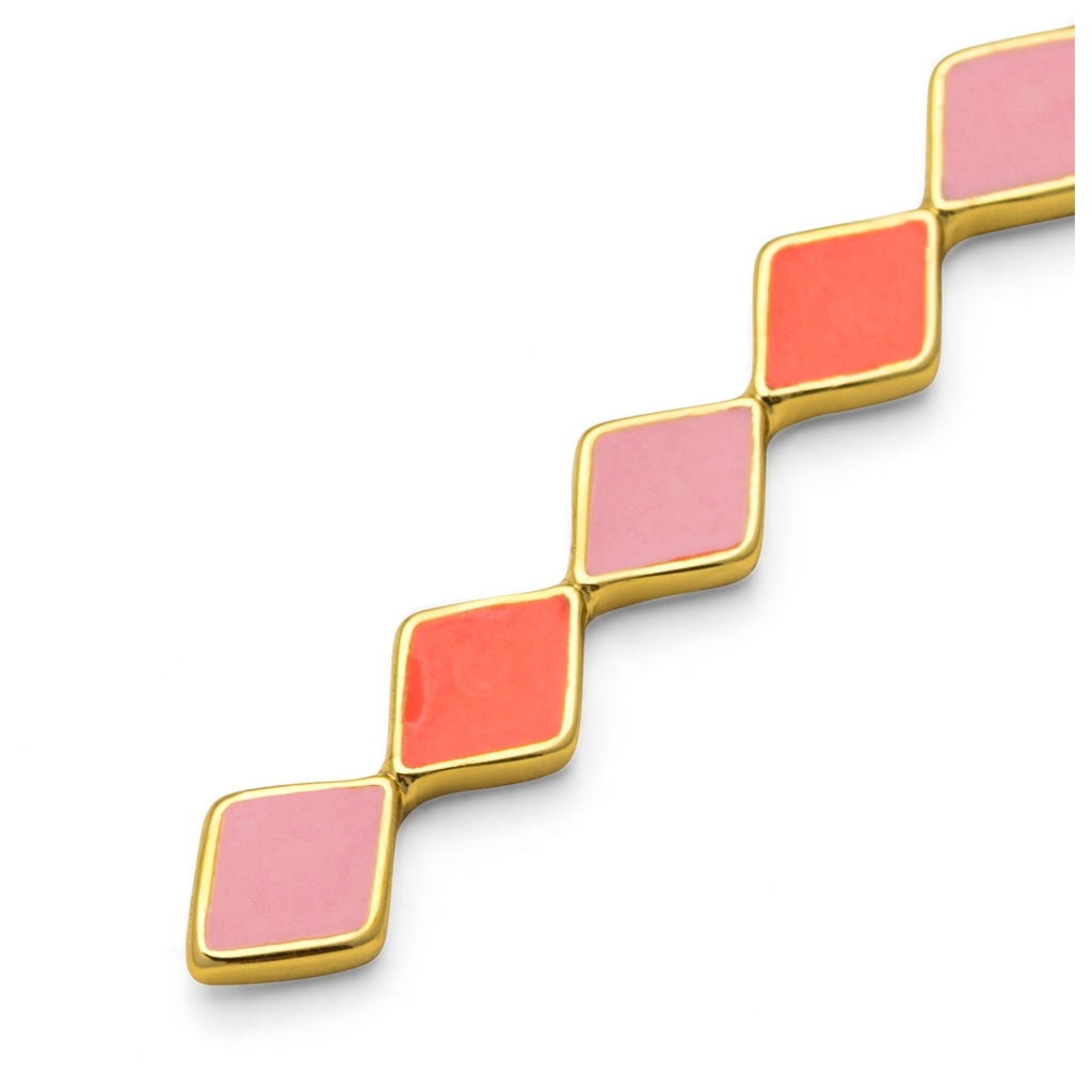 LULU Copenhagen Confetti Long Ohrring 1 stück vergoldet Ear stud, 1 pcs Orange Coral - Light Pink