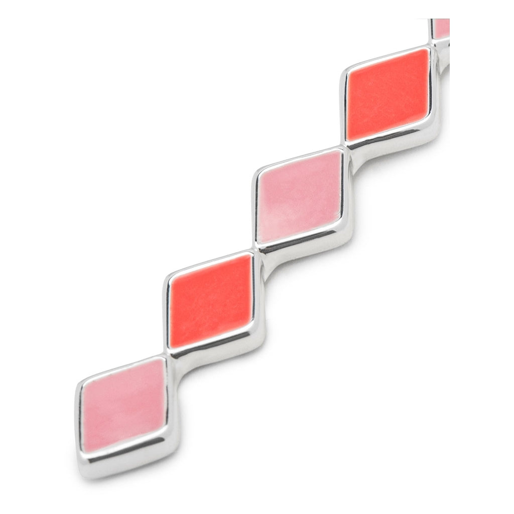 LULU Copenhagen Confetti Long Ohrring 1 stück versilbert Ear stud, 1 pcs Orange Coral - Light Pink