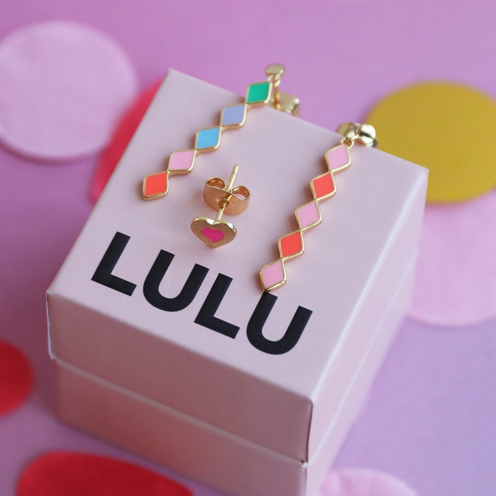 LULU Copenhagen Confetti Long Ohrring 1 stück versilbert Ear stud, 1 pcs Multi