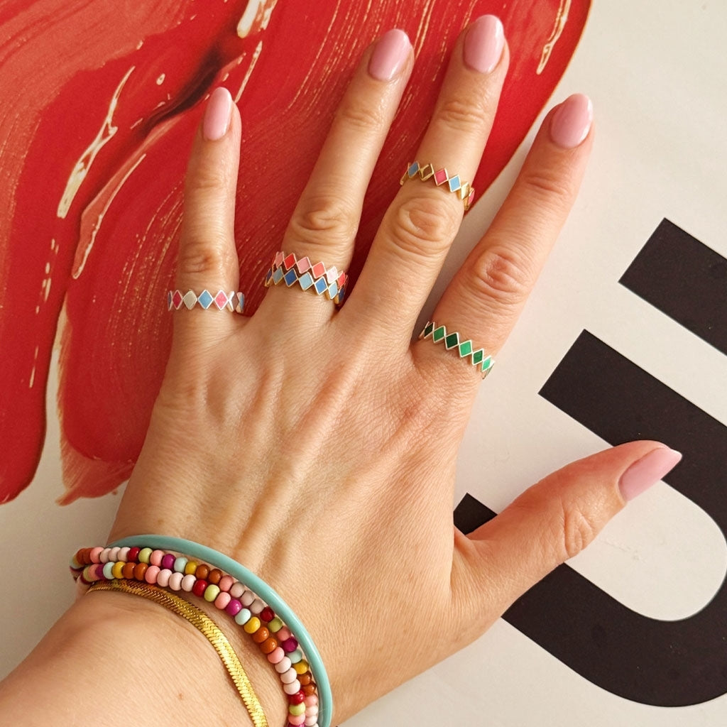 LULU Copenhagen Confetti Ring Silber Rings Blue
