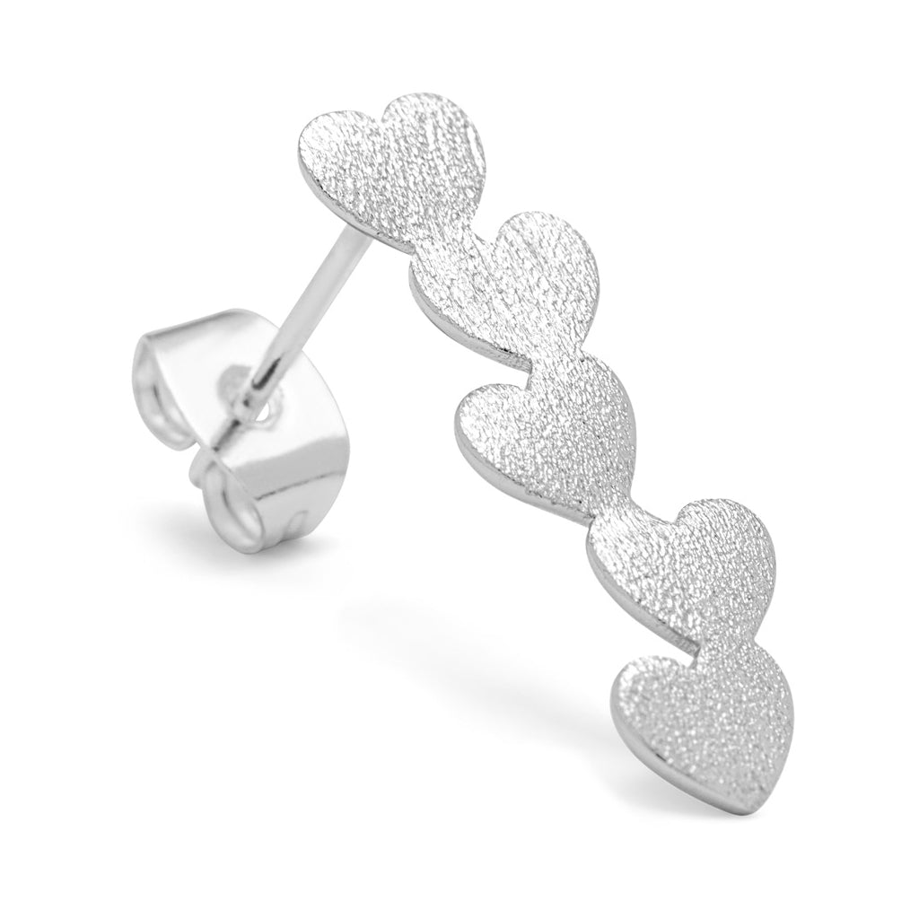 LULU Copenhagen Connected Hearts Ohrring 1 stück Ear stud, 1 pcs Silver Plated