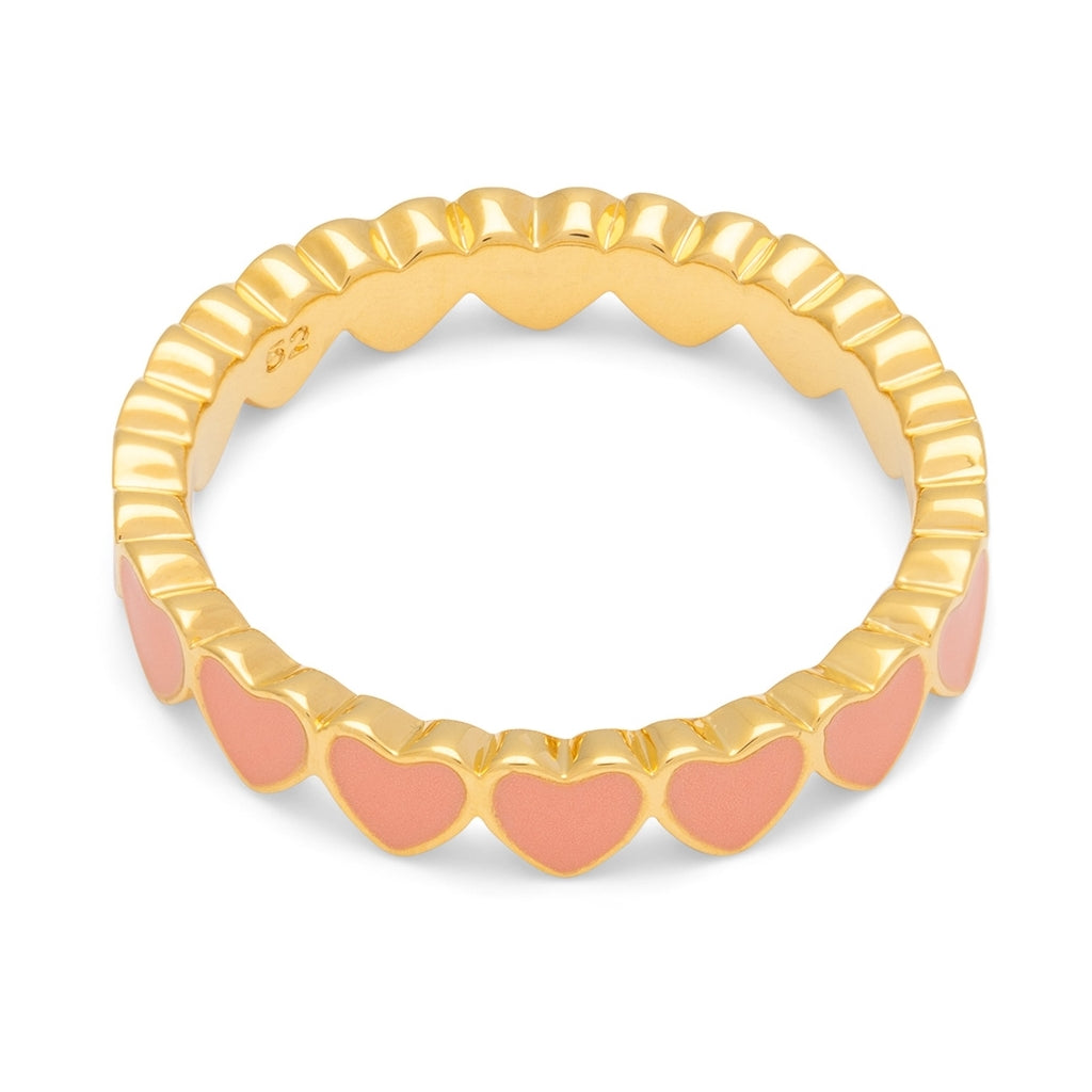 LULU Copenhagen Connected Hearts Ring Rings Burnt Coral
