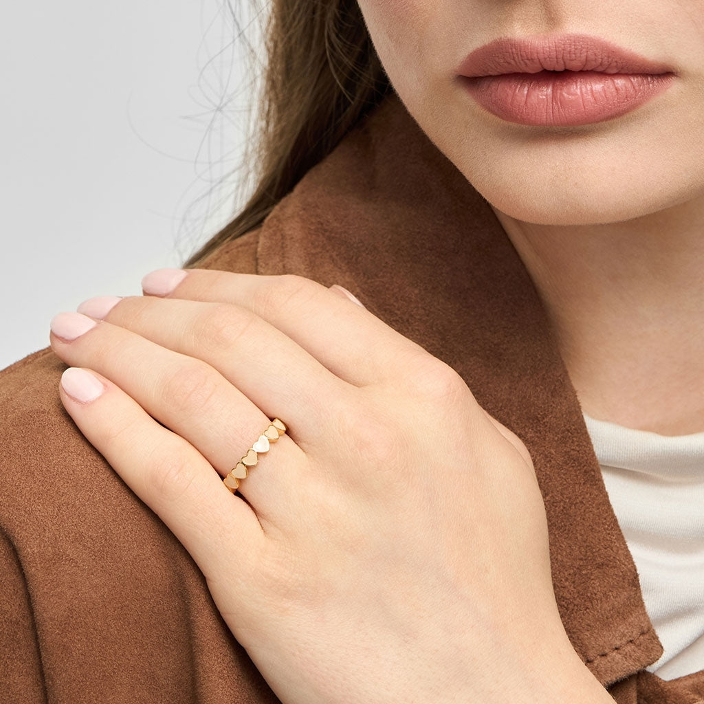 LULU Copenhagen Connected Hearts Ring Rings Buttercream