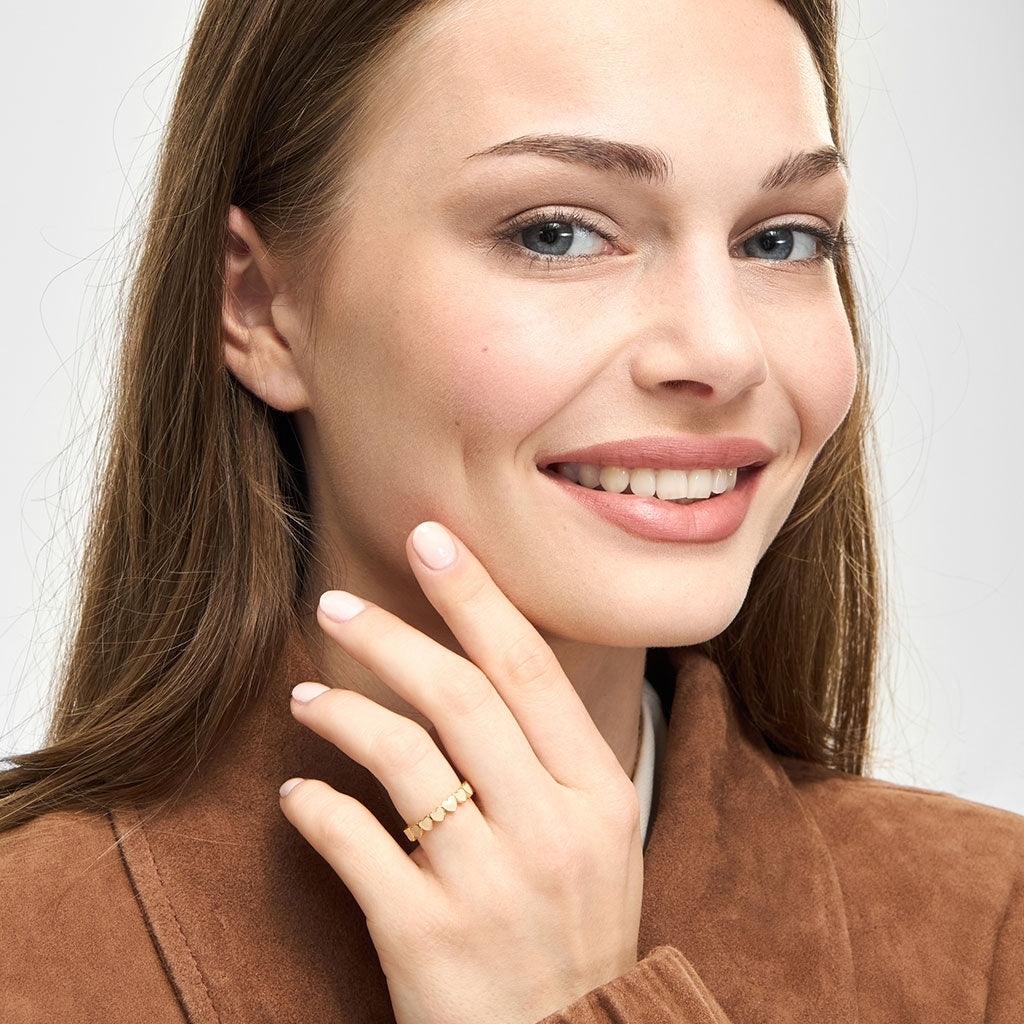 LULU Copenhagen Connected Hearts Ring Rings Buttercream