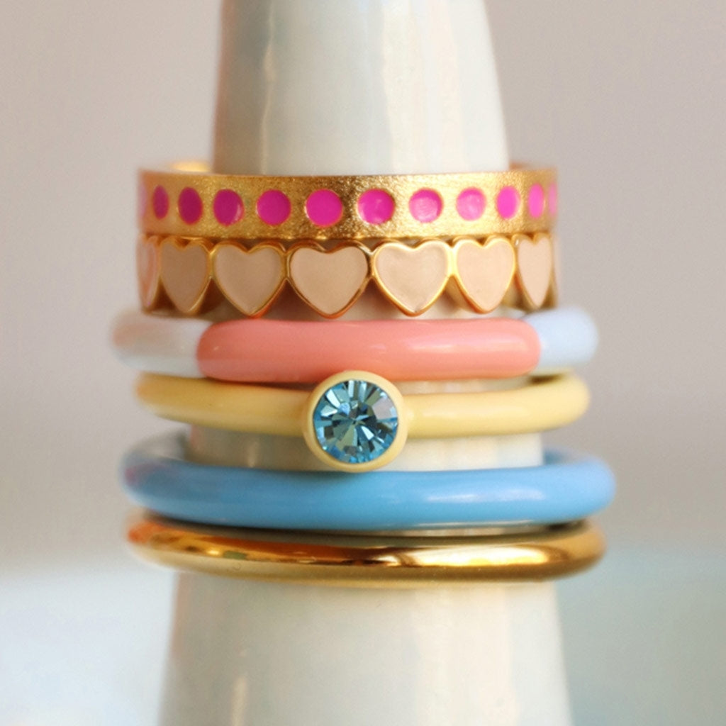 LULU Copenhagen Connected Hearts Ring Rings Buttercream
