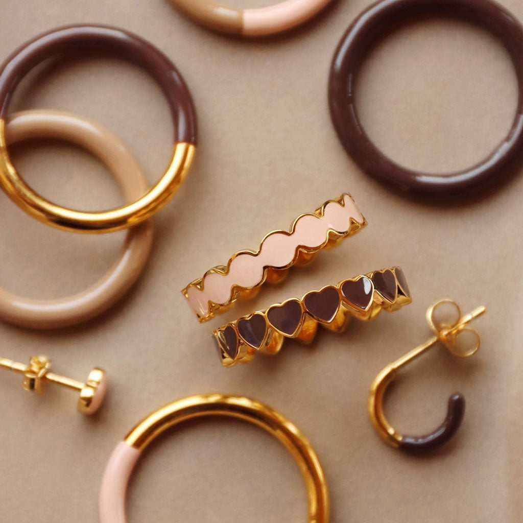 LULU Copenhagen Connected Hearts Ring Rings Cocoa Powder
