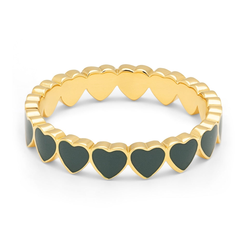 LULU Copenhagen Connected Hearts Ring Rings North Sea Green