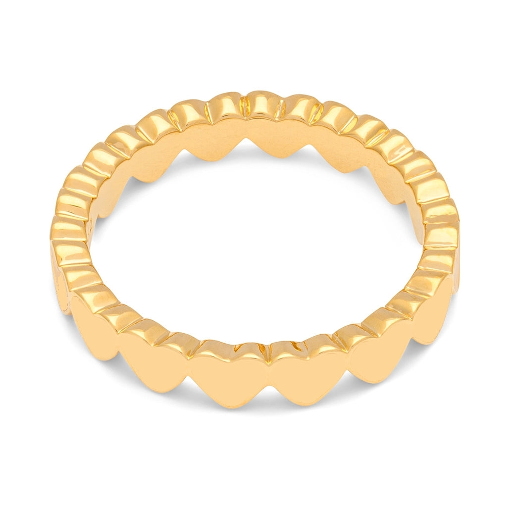 LULU Copenhagen Connected Hearts Ring Rings Vergoldet