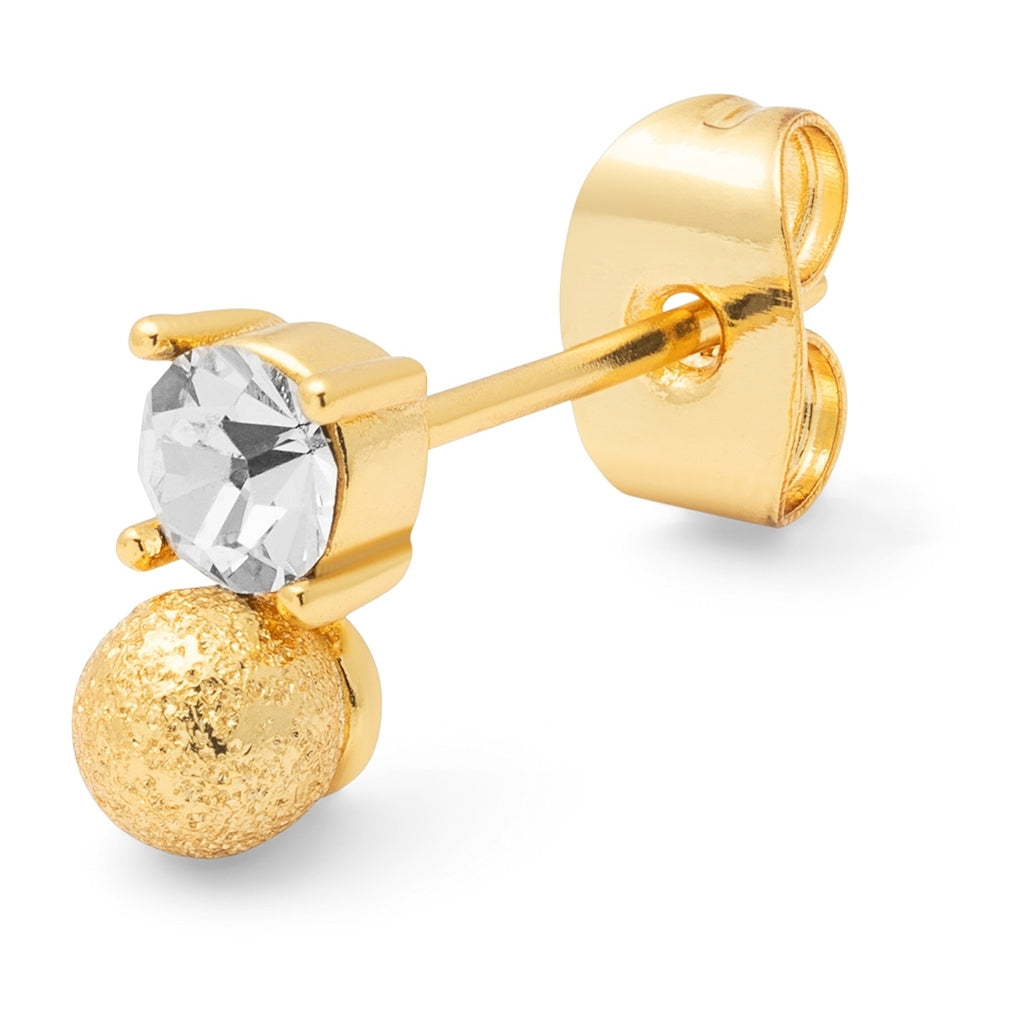 LULU Copenhagen Diamond Eye 1 stück Ear stud, 1 pcs Gold Plated/Crystal
