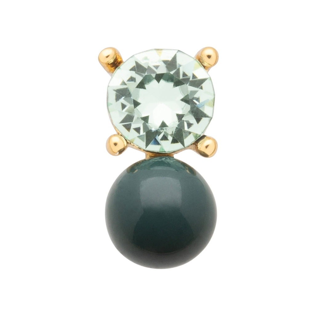 LULU Copenhagen Diamond Eye 1 stück Ear stud, 1 pcs North sea green/Chrysolite
