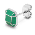 Diamond Large Ohrring 1 stück versilbert - Hellgrün