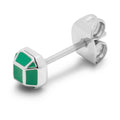 Diamond Small Ohrring 1 stück versilbert - Hellgrün