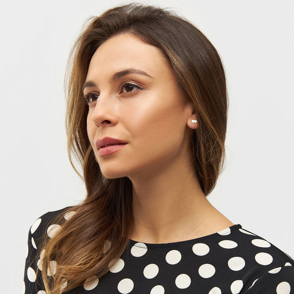 LULU Copenhagen Domino Hearts 2 Ohrring 1 stück Ear stud, 1 pcs Silber