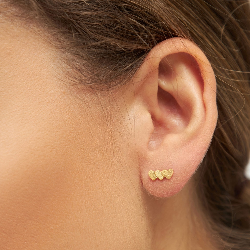 LULU Copenhagen Domino Hearts 3 Ohrring 1 stück Ear stud, 1 pcs Vergoldet