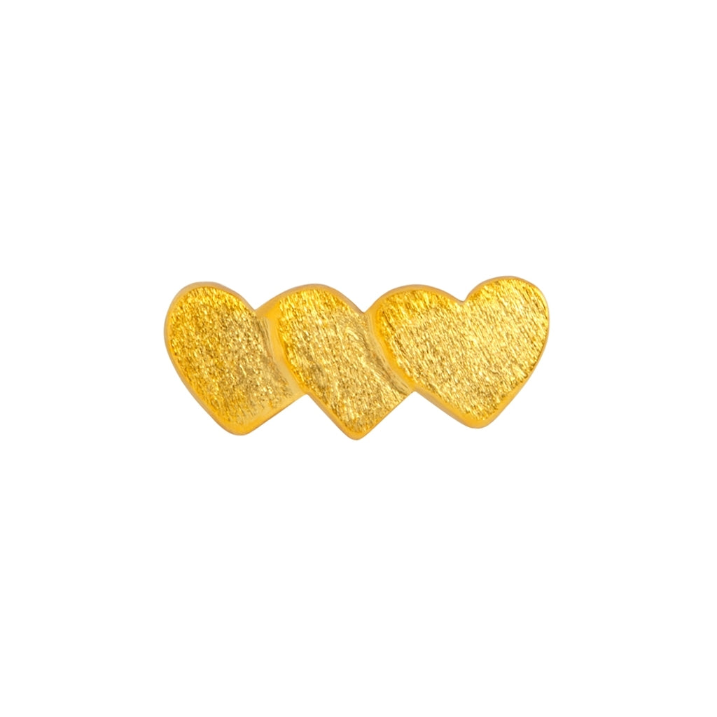 LULU Copenhagen Domino Hearts 3 Ohrring 1 stück Ear stud, 1 pcs Vergoldet