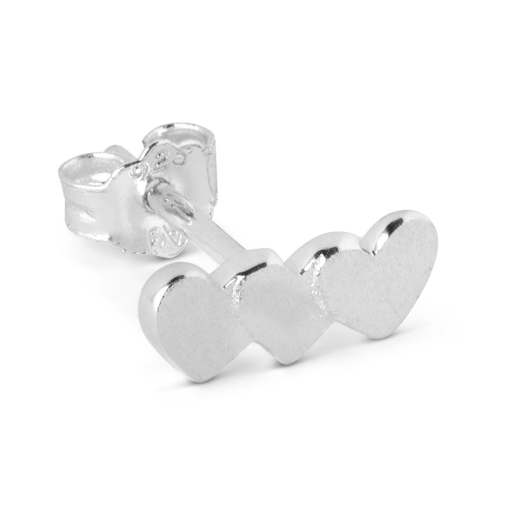 LULU Copenhagen Domino Hearts 3 Ohrring 1 stück Ear stud, 1 pcs Silber