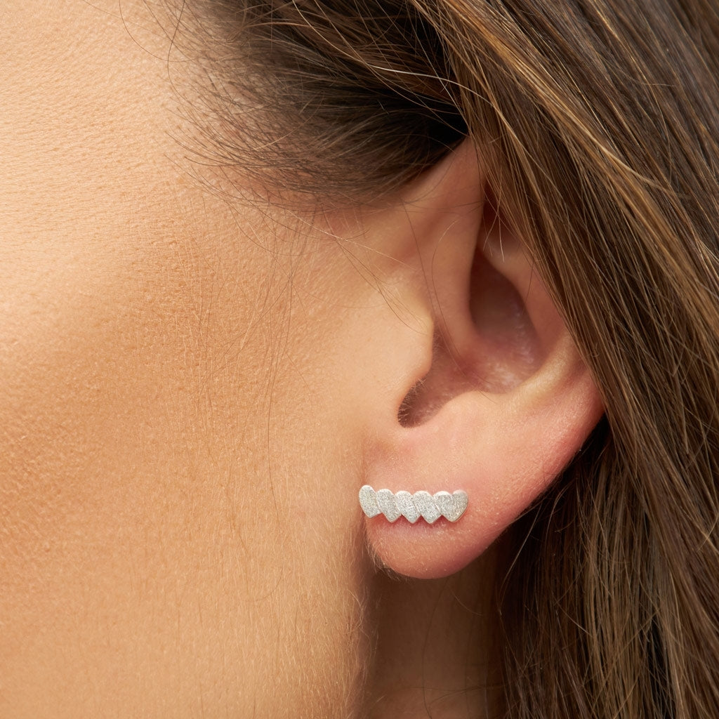 LULU Copenhagen Domino Hearts 5 Ohrring 1 stück Ear stud, 1 pcs Silber