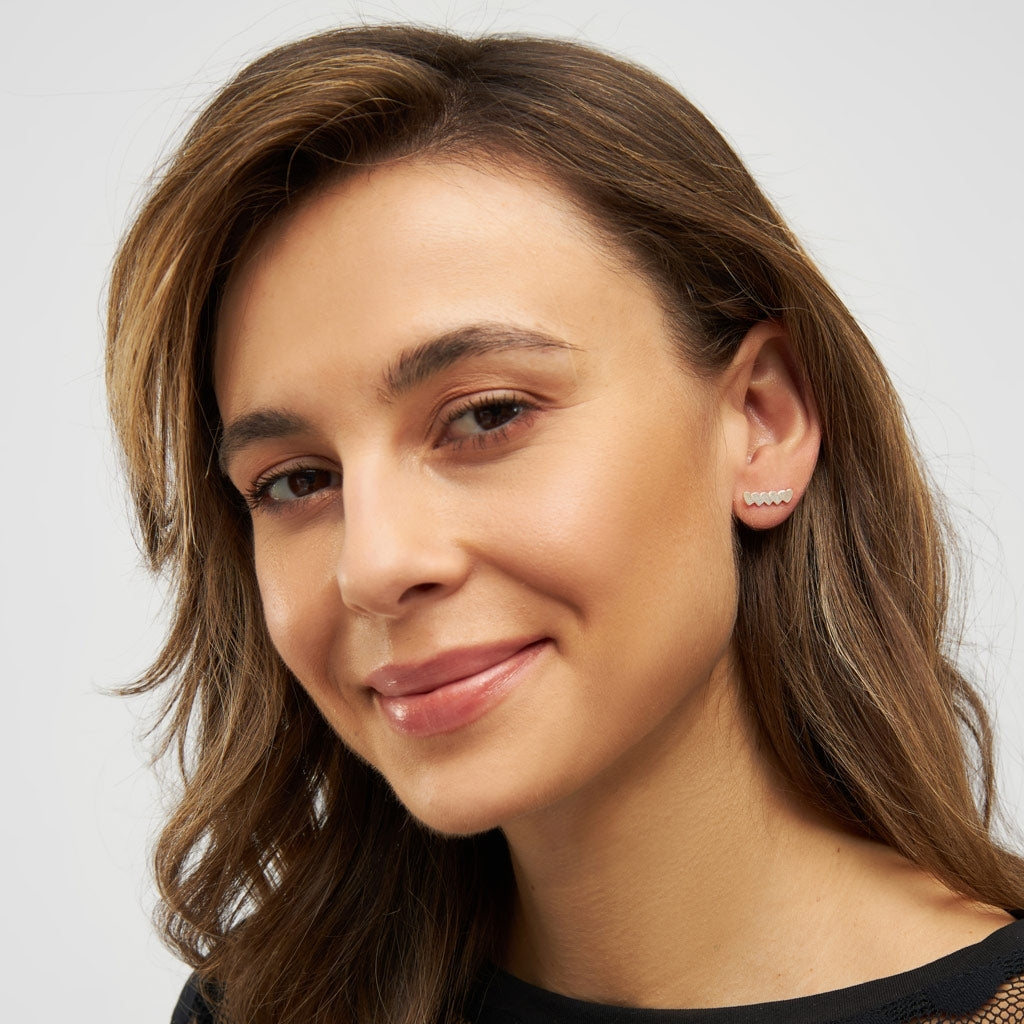LULU Copenhagen Domino Hearts 5 Ohrring 1 stück Ear stud, 1 pcs Silber