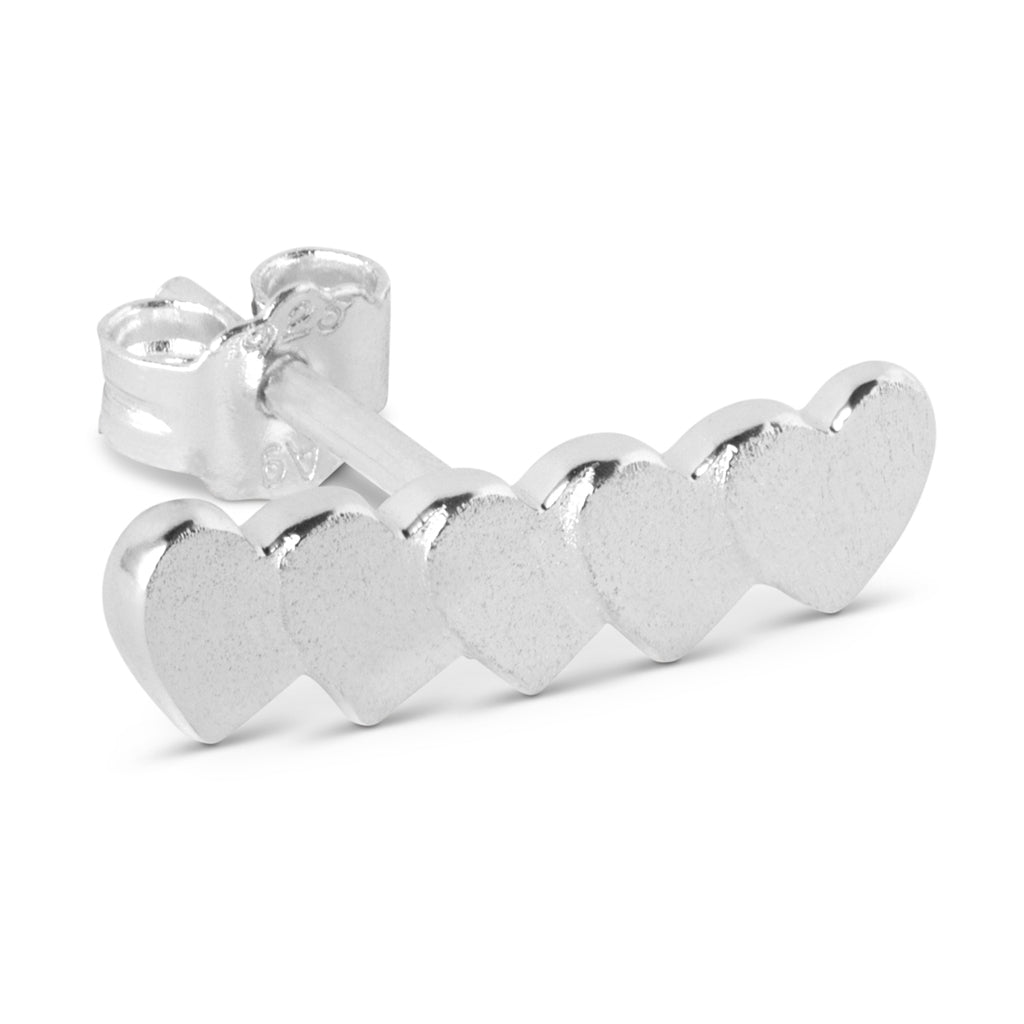 LULU Copenhagen Domino Hearts 5 Ohrring 1 stück Ear stud, 1 pcs Silber