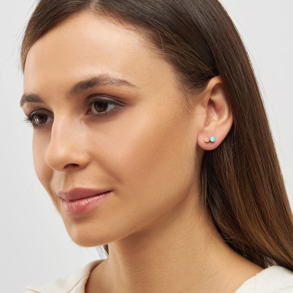 LULU Copenhagen Double Color Ball Ohrring 1 stück Ear stud, 1 pcs Mint/Dessert Mist