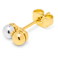 Double Color Ball Ohrring 1 stück - Gold-Silver