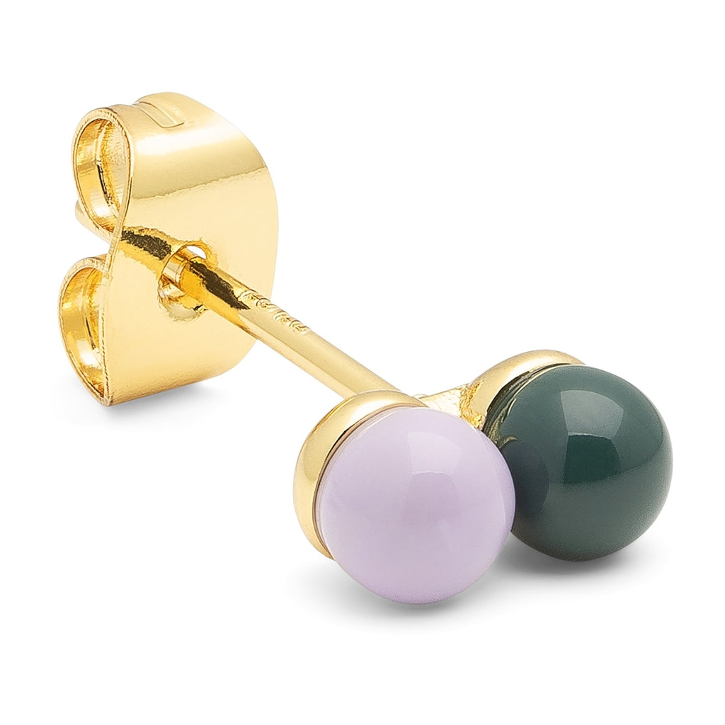 LULU Copenhagen Double Color Ball Ohrring 1 stück Ear stud, 1 pcs North Sea Green/Purple