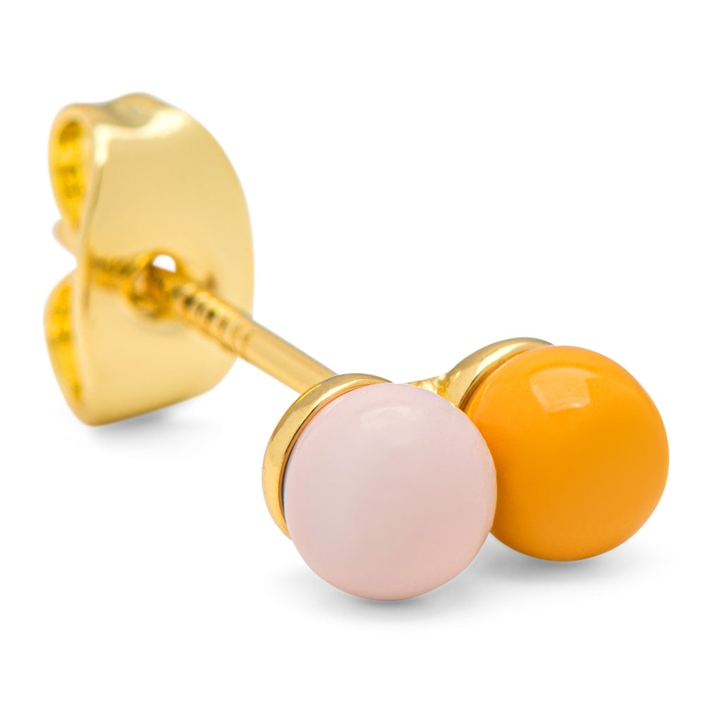 LULU Copenhagen Double Color Ball Ohrring 1 stück Ear stud, 1 pcs Silk Light Pink - Sunflower