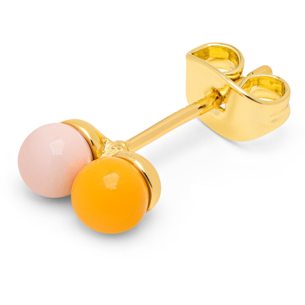 LULU Copenhagen Double Color Ball Ohrring 1 stück Ear stud, 1 pcs Silk Light Pink - Sunflower