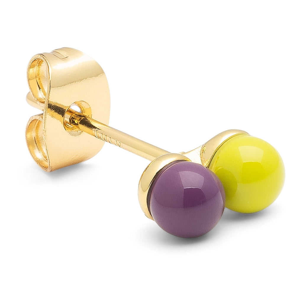 LULU Copenhagen Double Color Ball Ohrring 1 stück Ear stud, 1 pcs Wild Lime/Purple Harvest