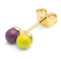 Double Color Ball Ohrring 1 stück - Wild Lime/Purple Harvest