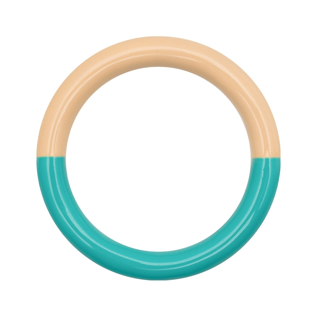 LULU Copenhagen Double Color Ring Rings Petrol/Buttercream