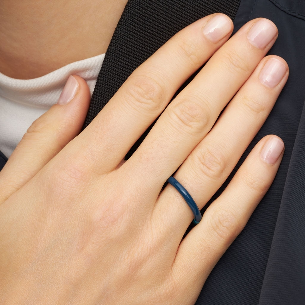 LULU Copenhagen Double Color Ring Rings Retro Dark Blue/Retro Blue
