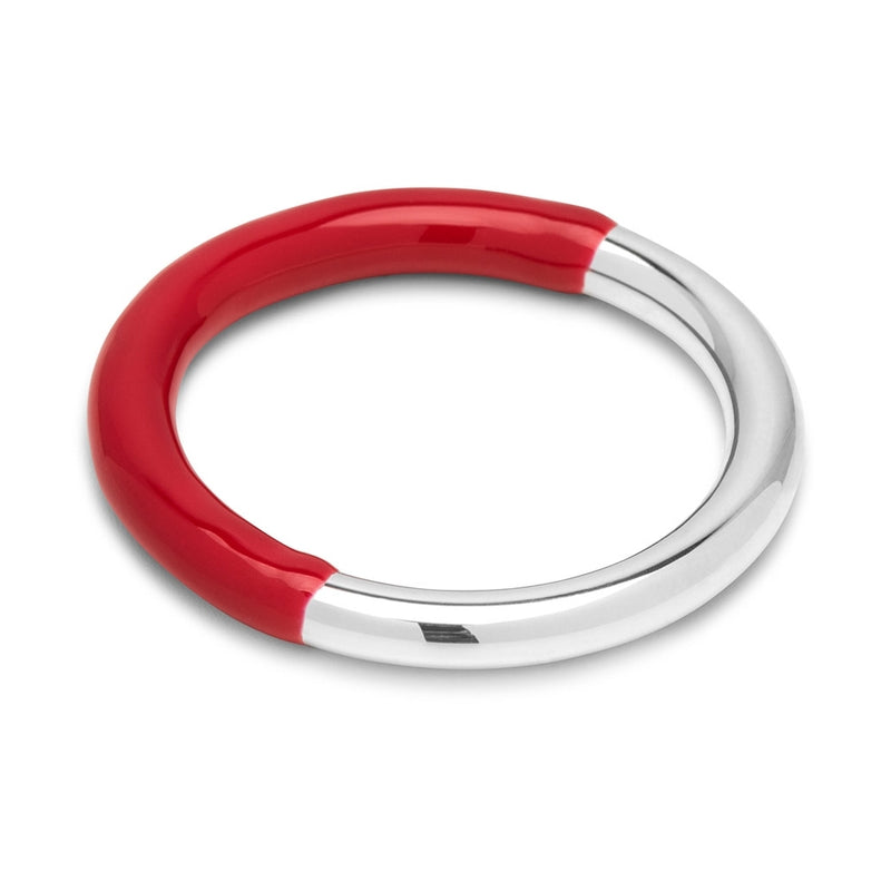 LULU Copenhagen Double Color Ring silber Rings Silver/Passion Red