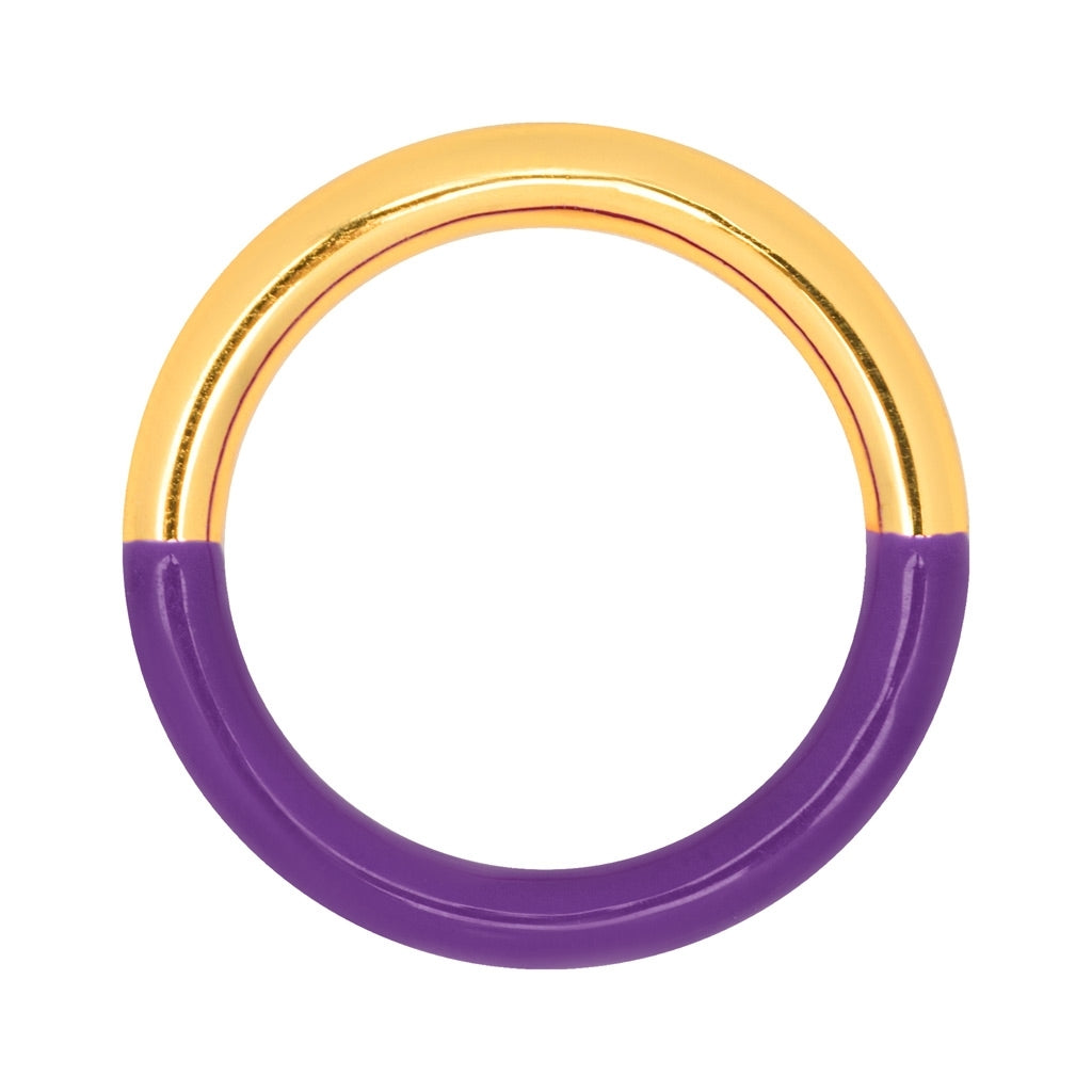 LULU Copenhagen Double Color Ring vergoldet Rings Gold/Deep Purple