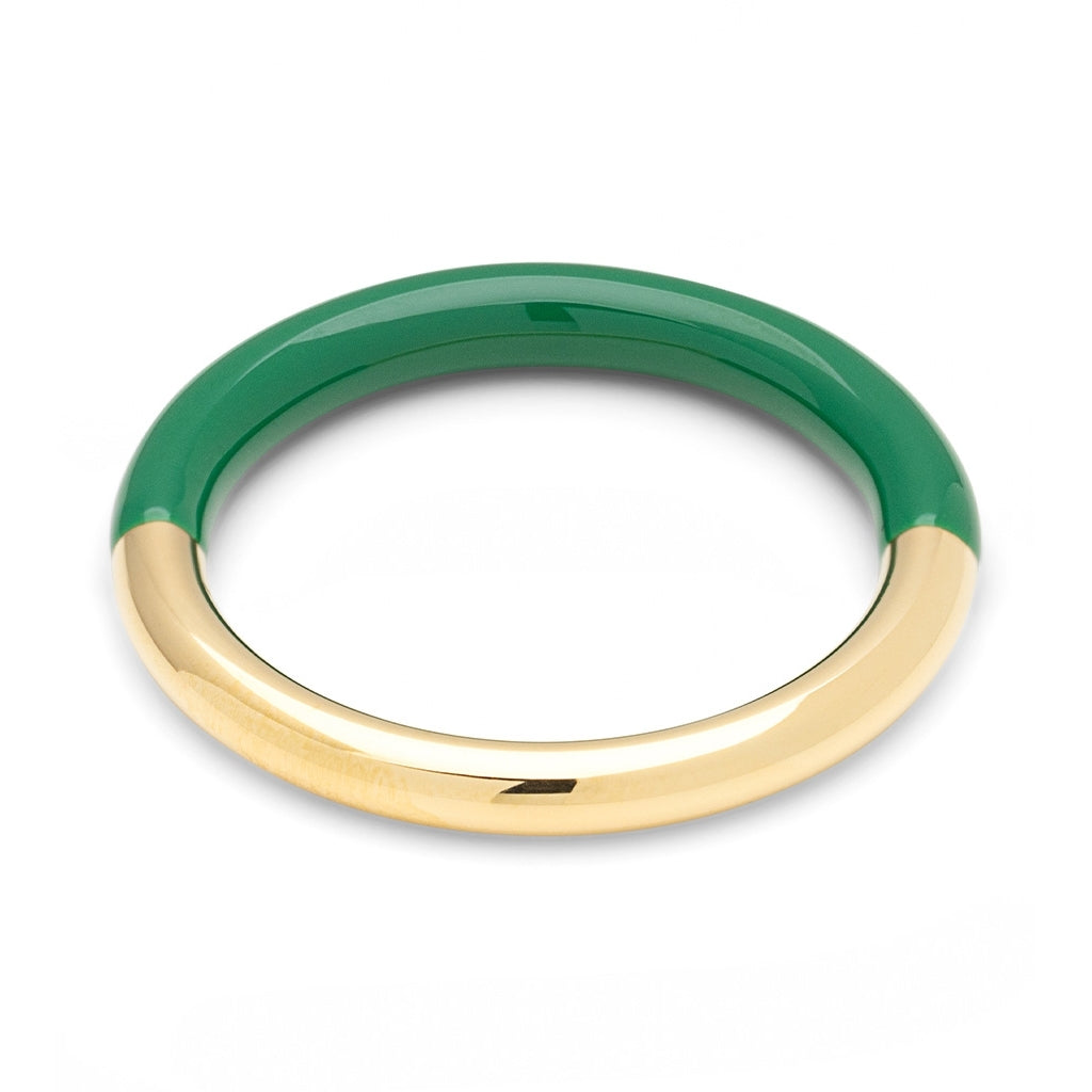 LULU Copenhagen Double Color Ring vergoldet Rings Gold/Green