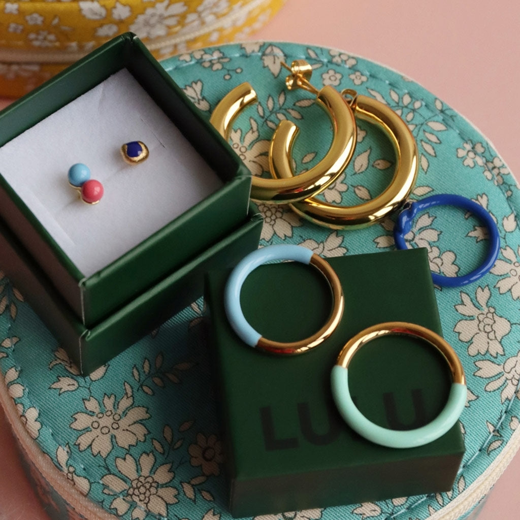 LULU Copenhagen Double Color Ring vergoldet Rings Gold/Light Blue