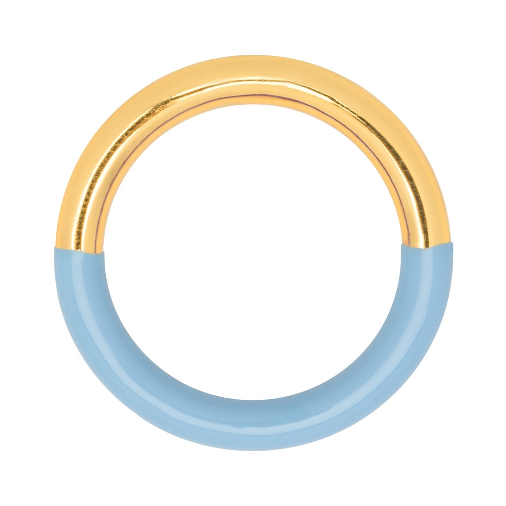 LULU Copenhagen Double Color Ring vergoldet Rings Gold/Light Blue
