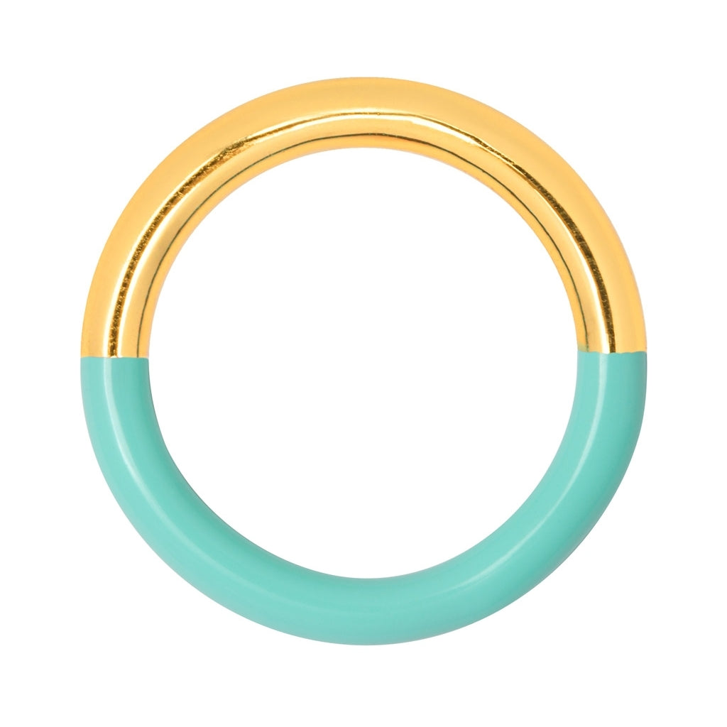 LULU Copenhagen Double Color Ring vergoldet Rings Gold/Mint