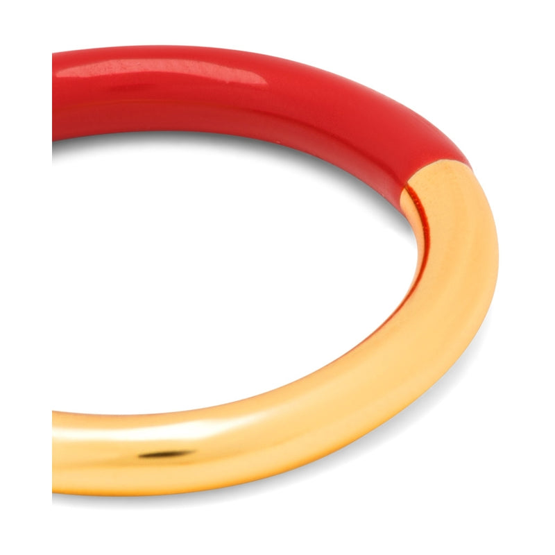 LULU Copenhagen Double Color Ring vergoldet Rings Gold/Passion Red