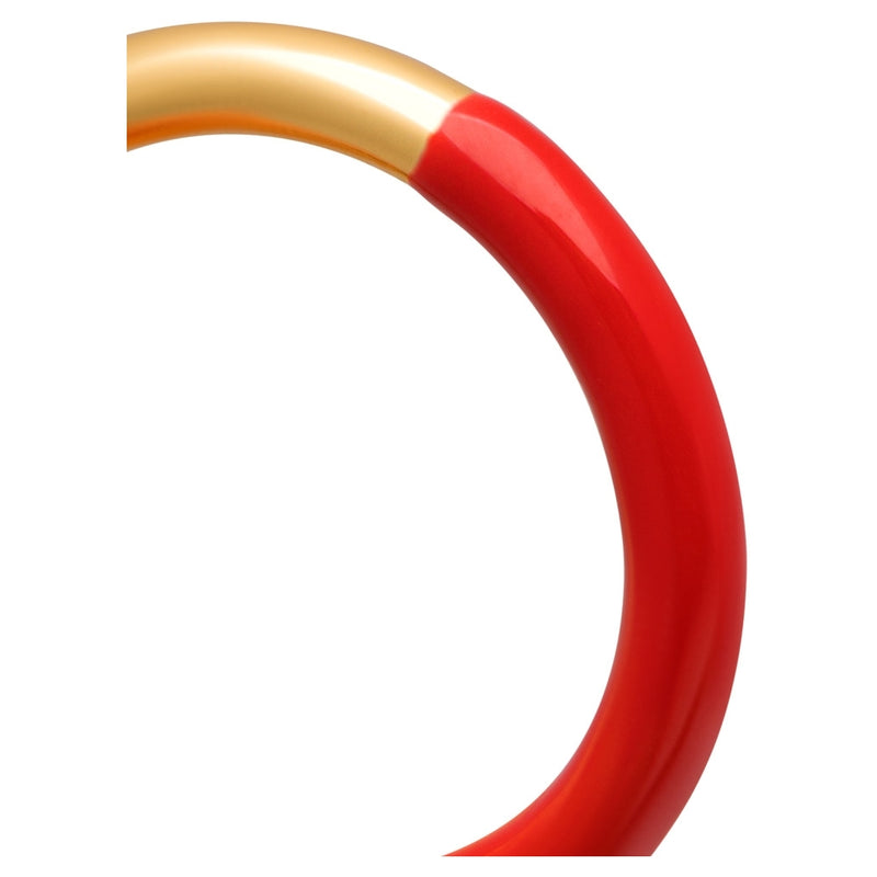 LULU Copenhagen Double Color Ring vergoldet Rings Gold/Passion Red