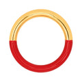 Double Color Ring vergoldet - Gold/Passion Red