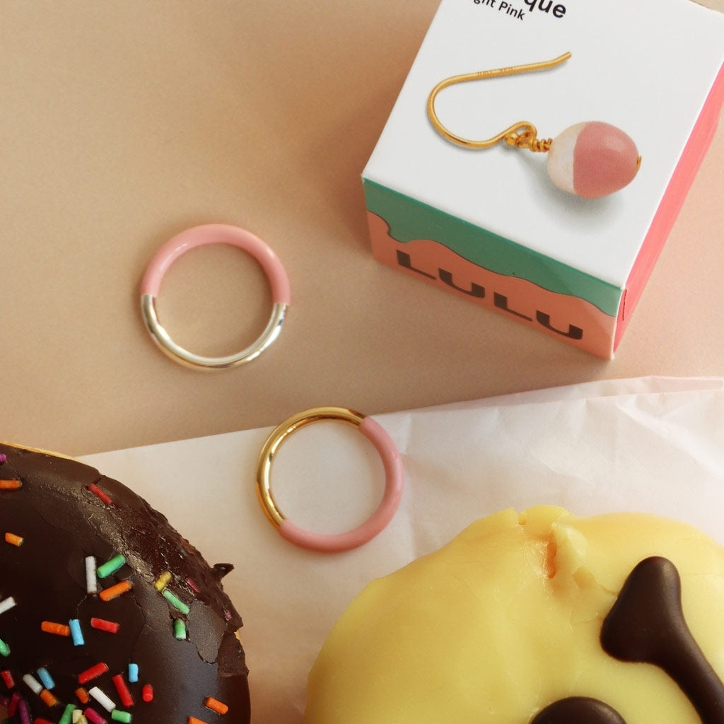 LULU Copenhagen Double Color Ring vergoldet Rings Gold/Silk Light Pink