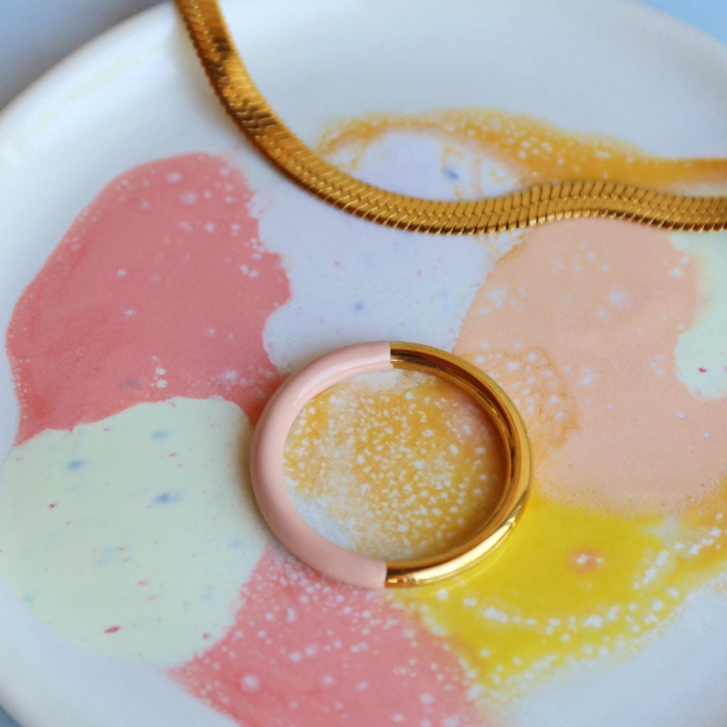 LULU Copenhagen Double Color Ring vergoldet Rings Gold/Silk Light Pink